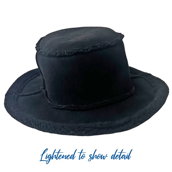 Bloomingdale's Aqua Reversible Bucket Hat Faux Shearling Wide Brim Cloche Floppy - Picture 7 of 12